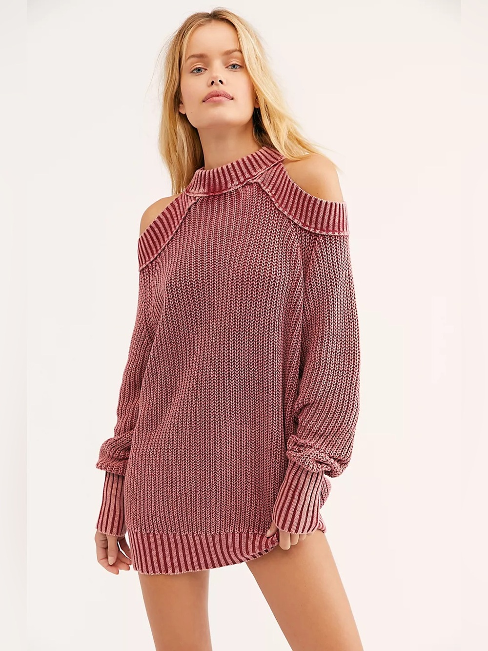 Free People Half Moon Bay off the shoulder ribbed sweater Corazon Size Medium